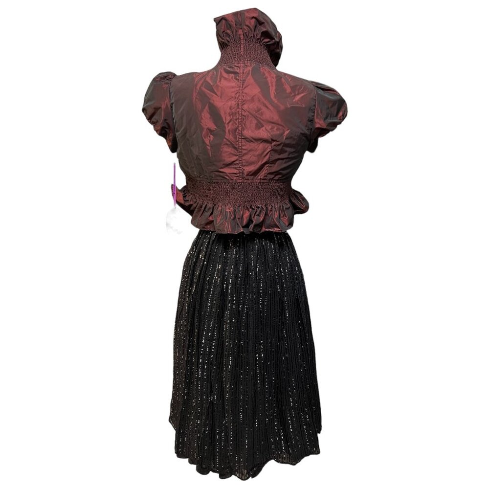 Burgundy red and black two tone jacket - Picture 6 of 9